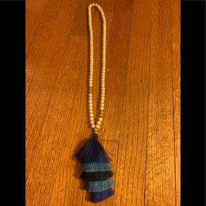 Mudpie Tiered Tassel Wooden Bead Necklace